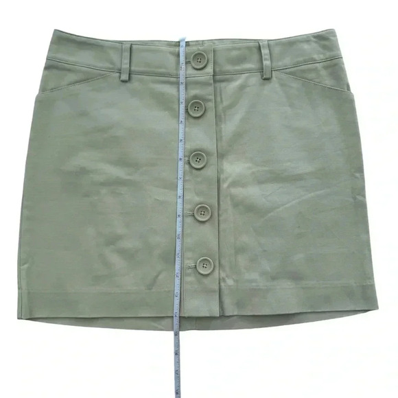 Express Khaki Beige Midi Full Button Skirt Size 4 y2k Business Casual - Picture 8 of 9